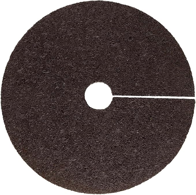 Rubberific 36" Recycled Rubber Mulch Tree Ring Easy Install Looks Like Real Mulch (4, Brown)