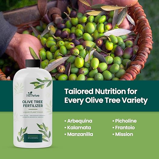 32oz Olive Tree Fertilizer – Makes 32 Gallons of Olive Plant Food – 2-in-1 Liquid Plant Food with Macronutrients + Micronutrients for Lush Foliage, Strong Roots, Bountiful Harvests & Plump Fruits