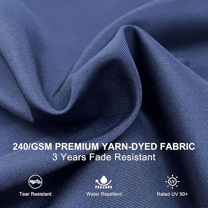 PURPLE LEAF 10' X 12' Patio Umbrella Outdoor Rectangle Umbrella Large Cantilever Umbrella Windproof Offset Heavy Duty Sun for Garden Deck Pool Patio, Navy Blue