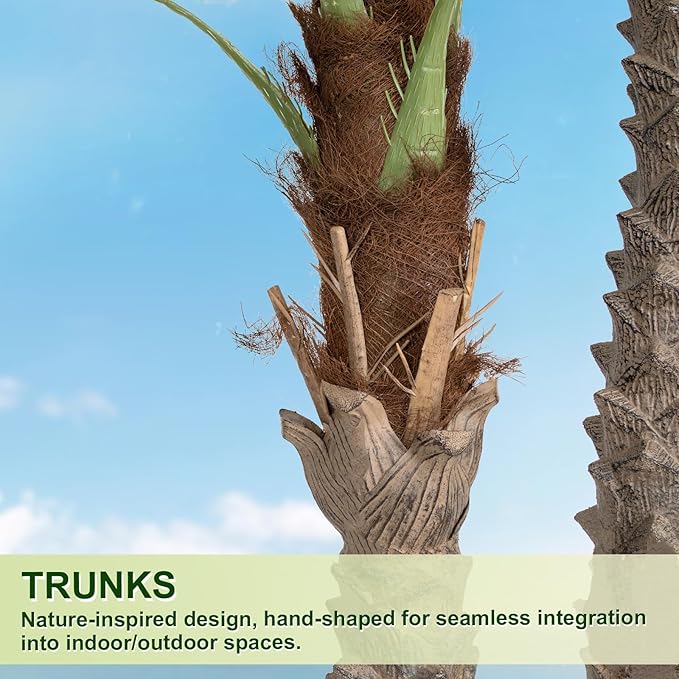 8FT Faux Palm Tree, Artificial Golden Cane Palm Tree Outdoor Indoor, Fake Tree for Home House Office Living Room Yard Patio