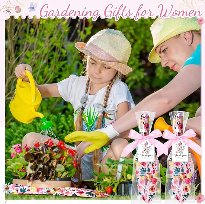 Blosssound 12 Sets Garden Shovels Bulk Gardening Gift for Women Gift Set Thanksgiving Garden Tools Floral Hand Heavy Duty Trowels Thank You Cards with Bags for Christmas Mom Birthday Teacher