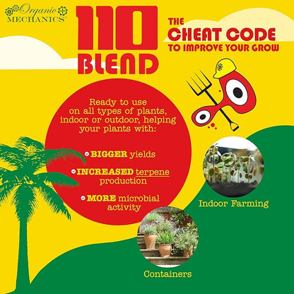 Organic Mechanics 110 Blend Organic Potting Soil – 1.76 Cu Ft | Peat-Free Mix with Biochar, Coco Coir, Perlite, Compost | for Indoor Plants, Outdoor Gardens, Containers