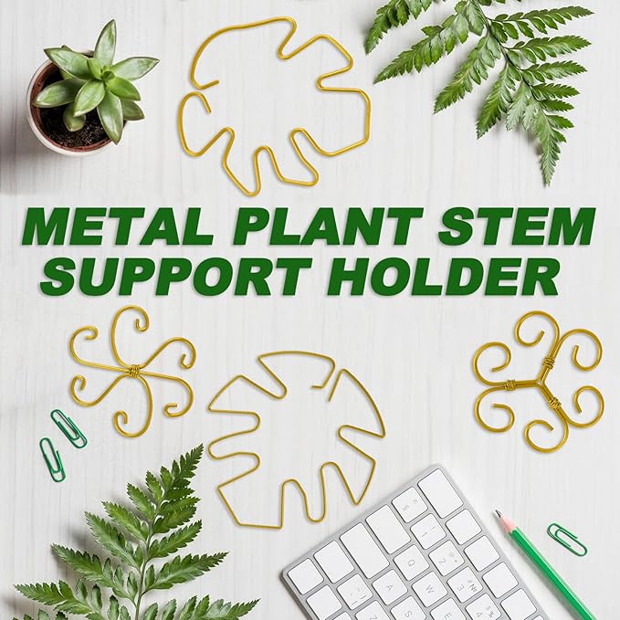 4 Pcs Metal Plant Stem Support Holder Monstera Plant Support Monstera Stabilizer for Outdoor & Indoor Growing Climbing Plants Stabilization and Support