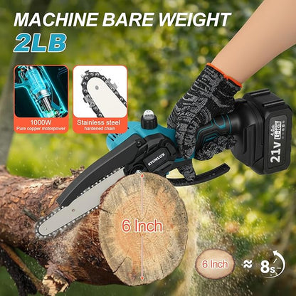 4-in-1 Cordless Pole Saw & Electric Pruning Shears Set, Electric Pruning Shears & 6 Inch pole saws for tree trimming with 7ft Max Extension Pole, 2*4.0Ah Batteries,Electric Pole Saw Tree Trimming Kit
