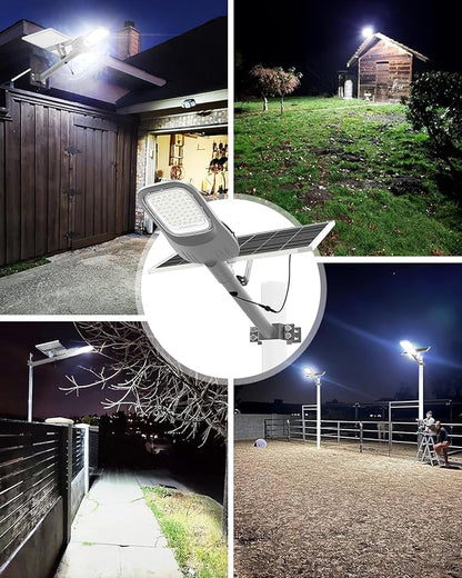 Engrepo Solar Street Light Outdoor, 20000LM Solar Parking Lot Lights Commercial Dusk to Dawn Outside, IP65 Waterproof Security Led Flood Light with Remote Control for Street, Court, Barn, Yard.