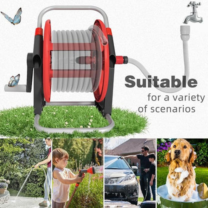 Garden Water Hose Reel Cart,Holds 50-60 Ft of 5/8 Inch Hose, Portable Hose Pipe Holder for Outside
