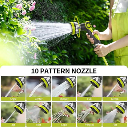 Retractable Garden Hose Reel 65ft Heavy Duty Wall Mounted Hose Holder with Automatic Rewind 180 Degree Swivel Bracket 10 Pattern Nozzle Durable PVC Hose for Yard Lawn Car Watering Cleaning