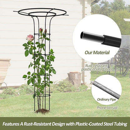 Trellis for Climbing Plants Outdoor - 69"(H), Expandable and Rust-Proof Metal Plant Support, Easy Installation, Garden Trellis for Potted Roses, Vines, Jasmine(2 Pack)