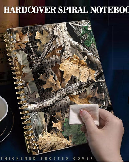 Spiral Journal Notebook,A5 Hardcover Lined Journals for Women Girl 6 x 8.3 in,120 Pages Thick Paper,Cute College Ruled Writing Notebook for Gifts Office Work School(Hunting Camo)