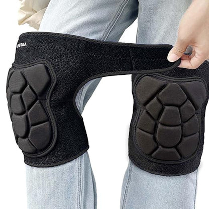 Men & Women Knee Pads, Garden Kneepads with Thick EVA Foam for Cleaning Flooring, Soft Knee Pad for Weeding Crawling Painter, Adjustable Safety Knee Cushion for Outdoor & Indoor Work for Christmas, Black M (1 Pair)