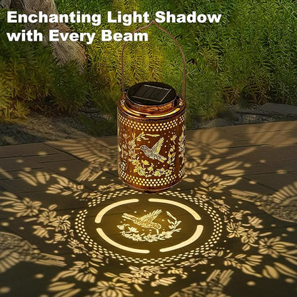 2 Pack Hummingbird Solar Lanterns, Birthday Gifts for Women Mom Grandma, Outdoor Waterproof Hanging Garden Decor for Patio, Yard