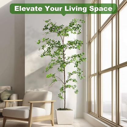 8FT Artificial Black Olive Tree Artificial Olive Plants, Tall Faux Olive Tree Faux Silk Plant Fake Plant Ultra-Realistic Silk Leaves & Natural Trunk Indoor Outdoor Use