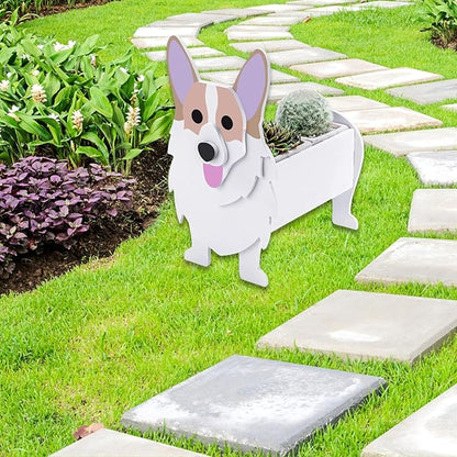 Corgi Dog Planter Plant Pots,Cute Dog Flower Planter,Gifts for Pet Lovers,Unique Animal Plant Pots,Office,Indoor Outdoor Garden Decor(9.45 * 6.73 * 12.2in)