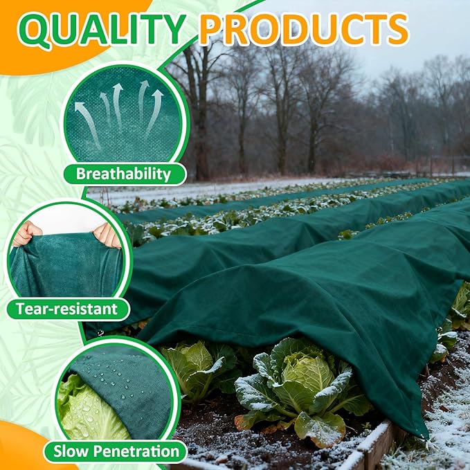 Green Plant Covers Freeze Protection, 10 x 30 ft - 0.9 oz/yd² Frost Cloths for Outdoor Plants, Tree Covers Freeze Protection, Winter Garden Blanket, Sun Cover for Plants for Greenhouse, Vegetables