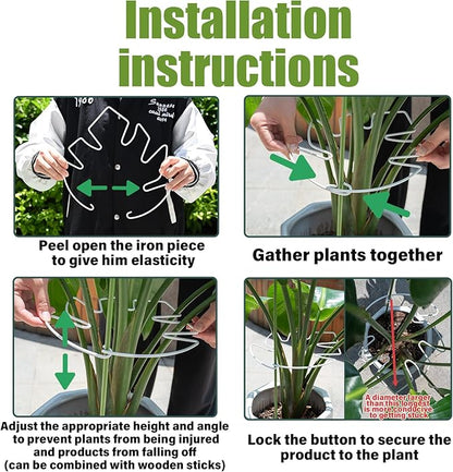 5PCS Monstera Plant Stem Support White - 11x9.4 inches, Durable Adjustable Leaf Supports for Indoor Plants, Fishbone Cactus Stake Holder for Garden Stability