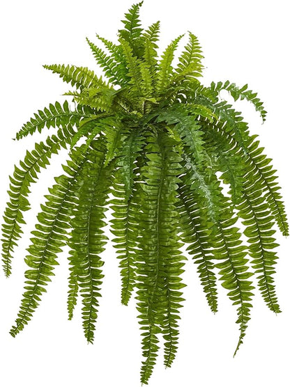 Nearly Natural 40" Artificial Boston Fern, with 50 Long Hanging 35" Fronds, Large Hanging Fake Plant Faux Fern Vines That Look Real for Home and Office Decor