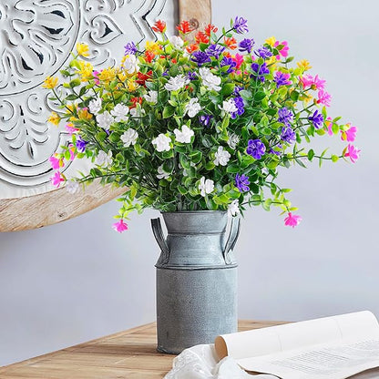 AmyHomie 20 Bundles Artificial Flowers for Outdoor Outside Spring Summer Decoration UV Resistant Faux Flowers No Fade Fake Plastic Plants Garden Porch Window Box Decorating