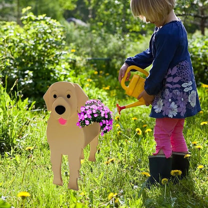Golden Retriever Dog Planter Plant Pots,Cute Large Dog Flower Pots,Unique Plant Pots for Pet Lover Gift,Office,Indoor/Outdoor Garden Decor(9.84 * 8.66 * 17in)