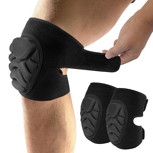 Volleyball Knee Pads for Women & Men, Soft Thick EVA Foam Knee Protector with Non-Slip Straps, Breathable Crash Pads for Dance, Skating, Wrestling, Gardening & Floor Work (Medium)