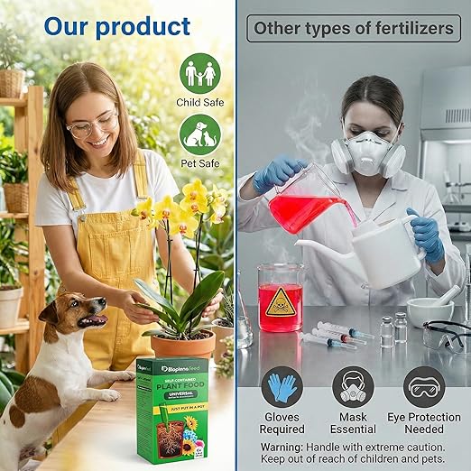 All-Purpose Liquid Plant Food Fertilizer (6-Pack) | Easy No-Mix Spikes for Indoor House Plants & Outdoor Flowers | Bloom Booster Nutrient Solution for Vibrant Growth & Strong Roots | Made in The USA