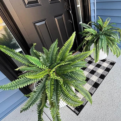 CQURE 48" Large Fake Fern Artificial Ferns for Outdoors,Set of 2 88 Fronds Realistic Artificial Boston Ferns Bush Plant for Indoor Outdoor Garden Porch Decor (Lifelike,UV Resistant,No Maintenance)