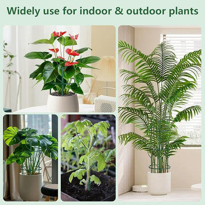 12 Pack Monstera Plant Support & Plant Cage Support Rings,Stackable Twig 3 Tier Garden Flower Support,Twig Trellis for Indoor Outdoor Plants Potted Plants Flower Other Climbing Plants(Green)