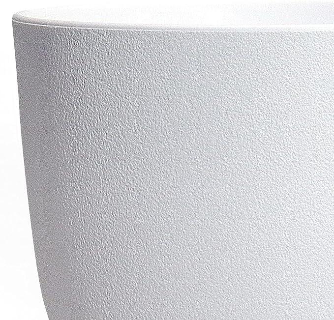 Plant Pots 12 Inch Set of 2, Outdoor Indoor Flower Pots Plastic Planters with Holes and Saucers, Modern House Office Garden Decorative,Simplicity White Color