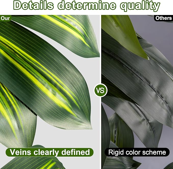 Artificial Trees Large Tall Fake Tree Fiddle Leaf fig Indoor Outdoor Realistic Big Faux Patio Plants Floor Dracaena Decorative for Home Living Room Office Bedroom Porch Outside Patio para decoracion