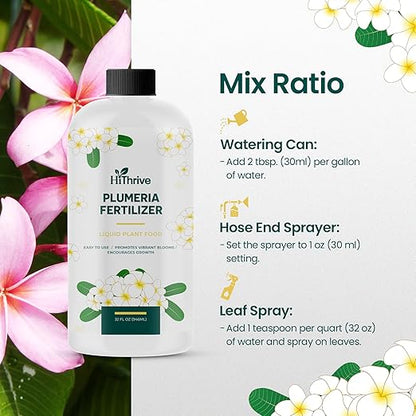 32oz Plumeria Fertilizer - Makes 32 Gallons of Liquid Plant Food for Plumeria Plants Live, Tropical Plant Fertilizer for Vibrant Flowers, Glossy Leaves, and Strong Roots - Nutrient-Rich Flower Food