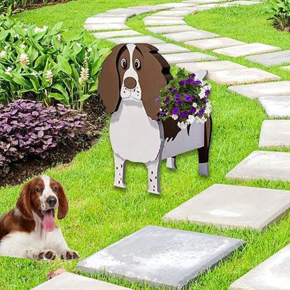English Springer Spaniel Dog Planter Plant Pots,Cute Dog Flower Planter,Gifts for Pet Lovers,Unique Animal Plant Pots,Office,Indoor Outdoor Garden Decor