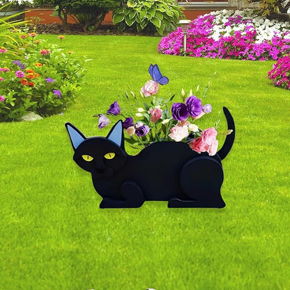 Black Cat Planter Plant Pots,Cute Cat Flower Planter,Gifts for Pet Lovers,Unique Animal Plant Pots,Office,Indoor Outdoor Garden Decor12.5 * 5.6 * 7.8in