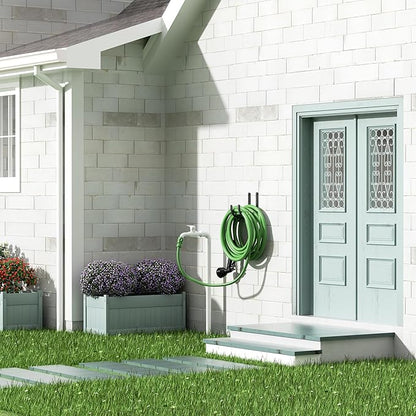 Garden Hose Holder Wall Mount - Aluminum Hose Hanger for Outside, Durable Wall-Mounted Hooks for Garden & Outdoor Use（2 Hooks）
