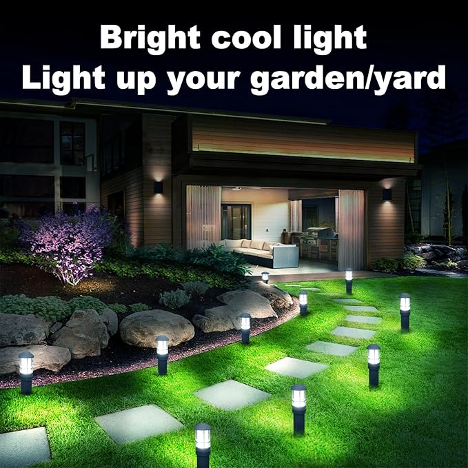 VOLISUN Outdoor LED Landscape Lighting,12-Pack 3W 12V Low Voltage Pathway Lights,Outdoor Waterproof Garden Lights,Aluminum Housing ETL Listed,CRI 90+,5000K Cool White for Driveway Sidewalk