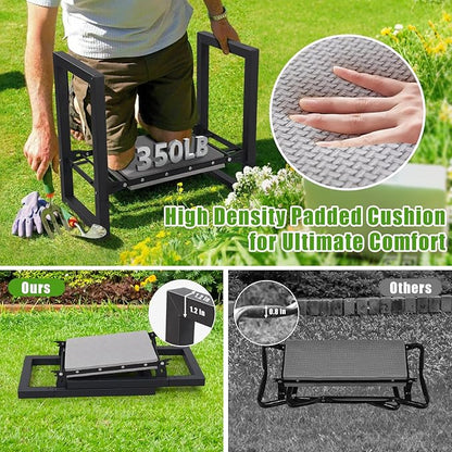 Garden Kneeler and Seat, 12.7" Wide Folding Heavy Duty Gardening Bench with Handles for Kneeling and Seat, Multifunctional Kneeler Stool for Women Seniors,Relieve Knee Back Pain,Gardening Tools Gifts