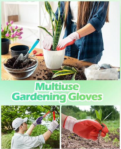 Irenare Gardening Gloves Bulk for Women Ladies Breathable Rubber Coated Garden Glove for Yard Outdoor Work with Grip