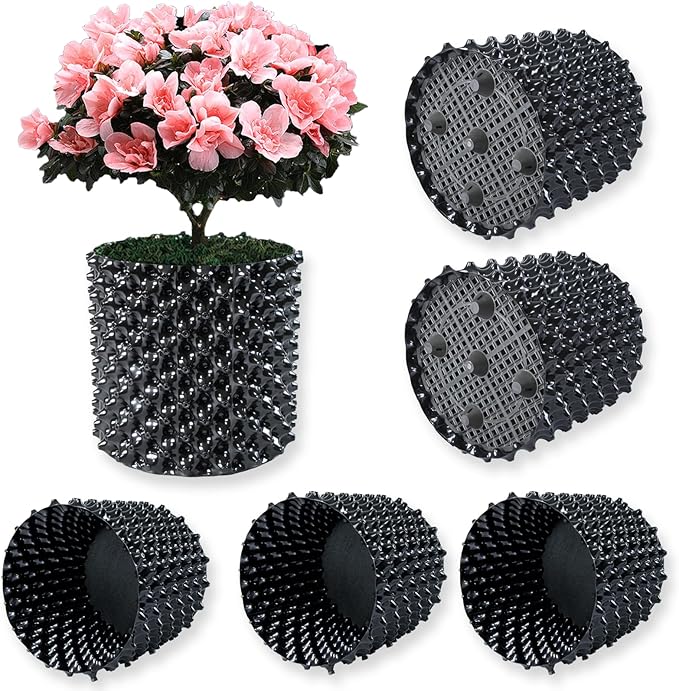 Plant air pruning pot, honeycomb porous structure design, improve root system development, prevent decay, suitable for flowers/vegetables/seedlings, farm planting solutions (Black, 12inches-5G-6P)