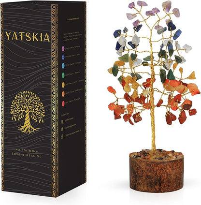 Seven Chakra Tree - Chakra Tree of Life - Crystal Tree for Positive Energy - Gemstone Tree - Chakra Money Tree - Mini Naturals Trees - Crystal Trees As Home Decor