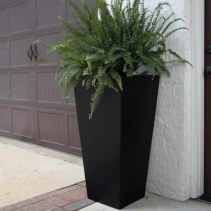 Edge Right Tapered Planter (Black, 18" x 18" x 36")
