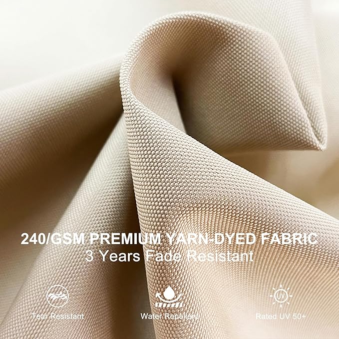 PURPLE LEAF 9ft Patio Umbrella Outdoor Square Umbrella Large Cantilever Umbrella Windproof Offset Heavy Duty Sun for Garden Deck Pool Patio, Beige