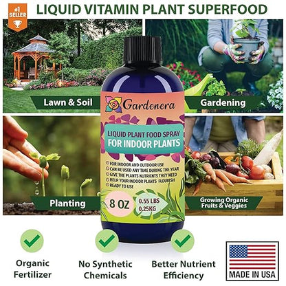 Gardenera Plant Growth Superfood for CALATHEA with 18 Essential Vitamins & Minerals - Organic Plant Food Fertilizer - Micro-Fungi and Bio-Organisms for CALATHEA Plant Care & Growth Enhancement - 8oz