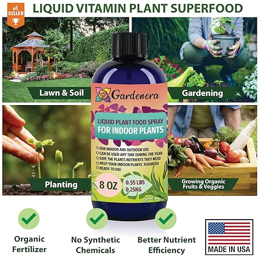 Gardenera Plant Growth Superfood for Aloe Vera with 18 Key Vitamins & Minerals - Organic Plant Food Fertilizer - Micro-Fungi and Bio-Organisms for Aloe Vera Plant Care & Growth Enhancement - 32oz