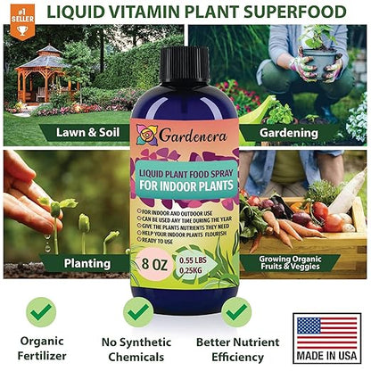 Gardenera Plant Growth Superfood for Aloe Vera with 18 Key Vitamins & Minerals - Organic Plant Food Fertilizer - Micro-Fungi and Bio-Organisms for Aloe Vera Plant Care & Growth Enhancement - 32oz