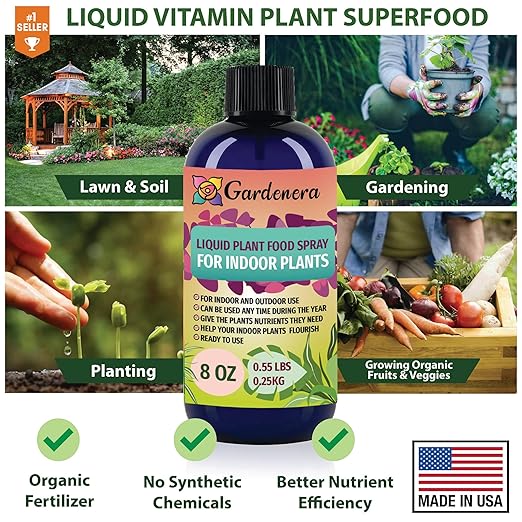Gardenera Plant Growth Superfood for Tropical Plants with 18 Essential Vitamins & Minerals - Organic Plant Food Fertilizer - Micro-Fungi and Bio-Organisms for Plant Care & Growth Enhancement - 32oz