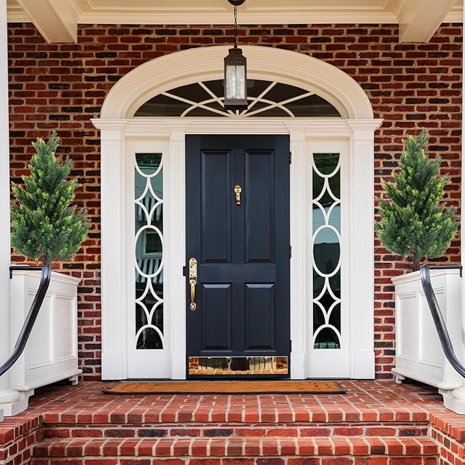 3FT Tall Artificial Cedar Topiary Trees Set of 2, Artificial UV Resistant Potted Plants, Faux Bushes Fake Shrubs for Outdoor Indoor Home Entryway Front Porch Garden Patio Offices Living Room Decor