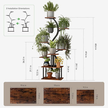 Plant Stand Indoor with Grow Lights, 9 Tiered Metal Plant Shelf, Plant Stand for Indoor, Large Plant Rack Display Shelves