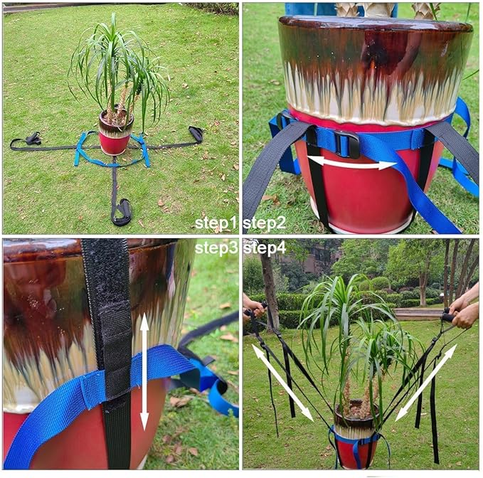 Potted Plant Mover,Essential Plant Lifting Straps for Garden Flower Pots,Planters,Trees, Rocks- Lifts Up to 250 Pounds,Easily Move Heavy Items Around Your Yard