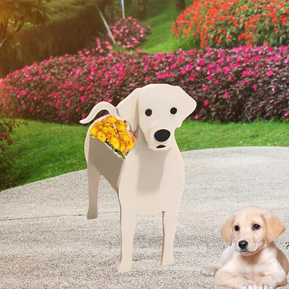 White Labrador Dog Planter Plant Pots,Cute Large Dog Flower Planter,Gifts for Pet Lovers,Unique Animal Plant Pots,Office,Indoor Outdoor Garden Decor(9.84 * 7.87 * 17in)