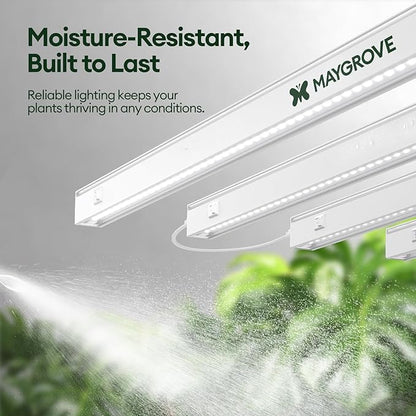 Grow Lights for Indoor Plants 1FT, Sun-Like Full Spectrum 5000K Grow Light, 28W(4 x 7W), T5 LED Grow Light Strips for Indoor Plants and Flowers, High PPFD, Linkable, White, 4-Pack