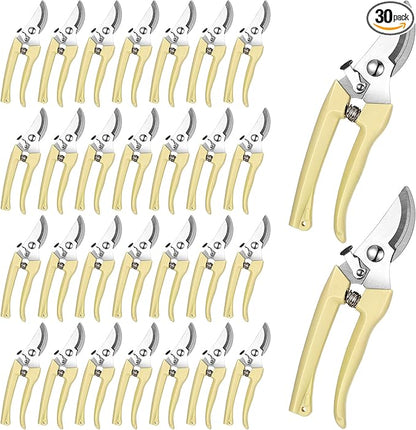 Chumia 30 Garden Flower Shears Pruning Scissors Heavy Duty Plant Scissors Trimming Garden Clippers Hand Tree Pruner for Yard Gardening Plants Hedge Flower Tree Cutting Secateurs (Beige)