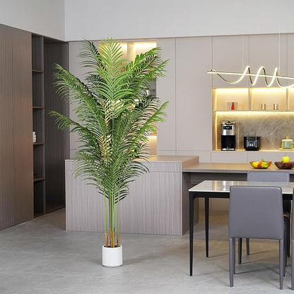 Artificial Palm Tree for Home Decor Indoor 6.6Ft Large Tall Fake Plants Faux Tropical Areca Palm Silk Floor Plant in Pot Living Room Office Garden Decoration Housewarming Gift (2, 6.6 Feet)